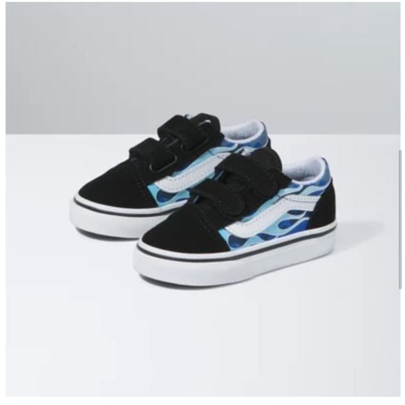 Vans Other - NIB Toddler Camo Flame Old Skool Vans black and blue​​​​​​​​